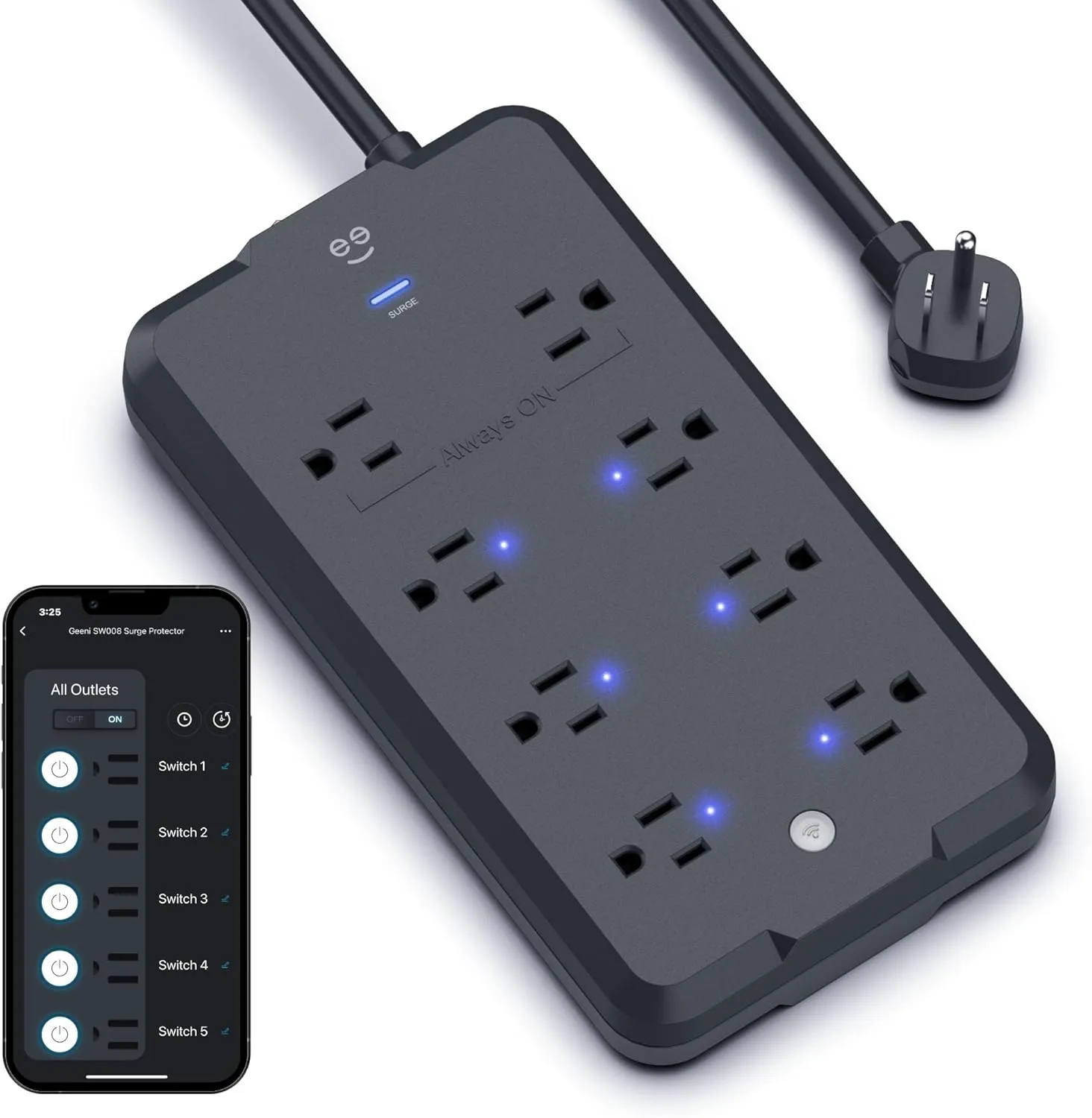 EcoSmart Smart Power Strip with Energy Monitoring